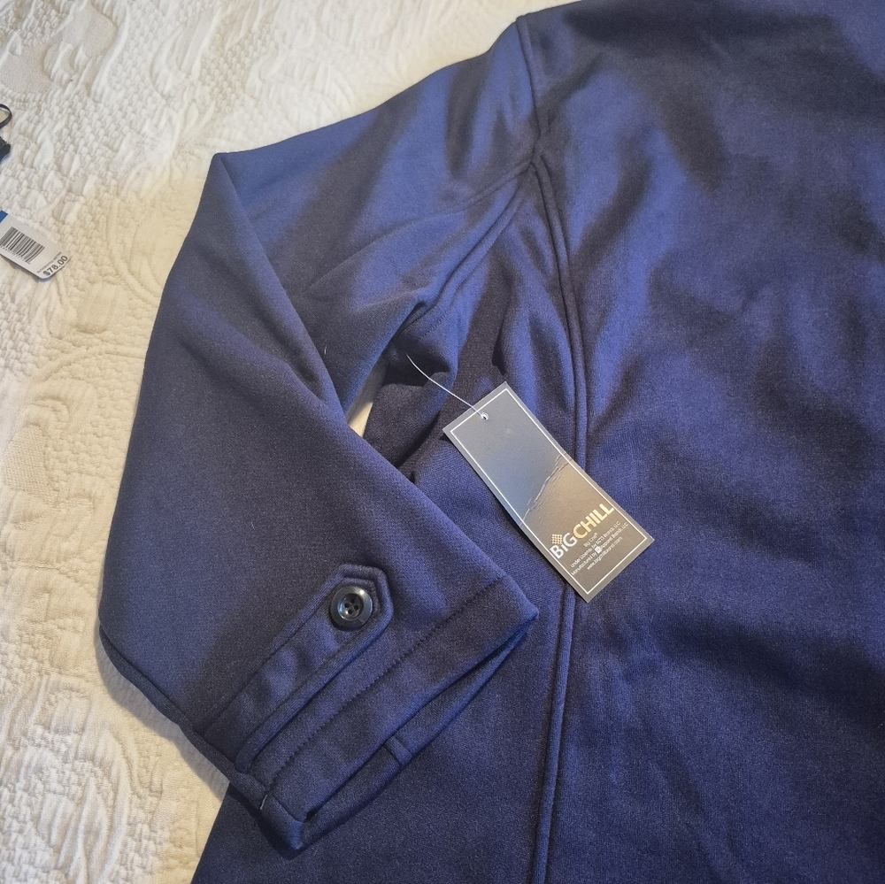 Big Chill women's size 3X navy zip up duffle  jacket with sherpa lined hood NEW - Picture 5 of 8